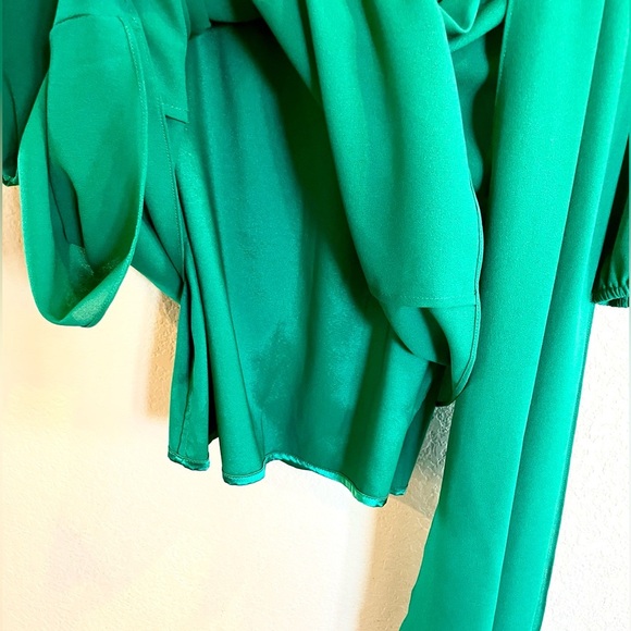 Belle Badgley Mischka Emerald Green Erika Dress Size 4 - Picture 8 of 9